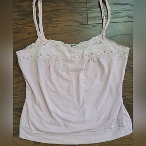2000s Vintage Baby Pink Embroidered Cami